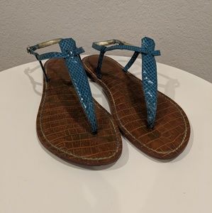 Sam Edelman Gigi Leather Sandals - Turqouise